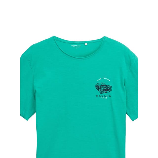 Tom Tailor - T-shirt - Mannen - XL - Groen - Katoen - 1046755