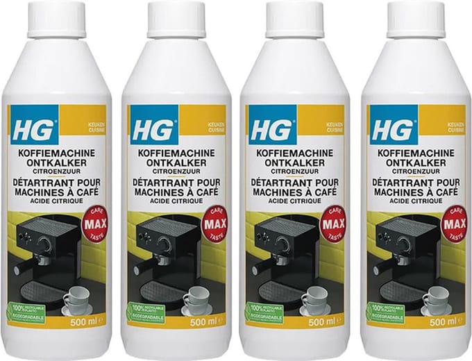 HG koffiemachine ontkalker citroenzuur - 4 stuks + gratis KD spons