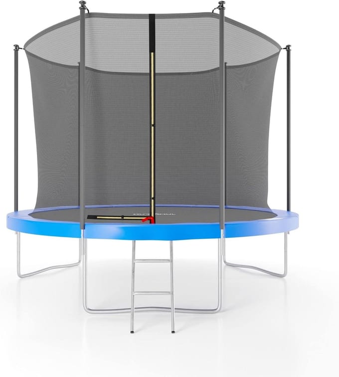 Trampoline met Net - Springkussen Tuin - Buiten Spelen - Inclusief Veiligheidsnet - 305 cm Diameter - Blauw