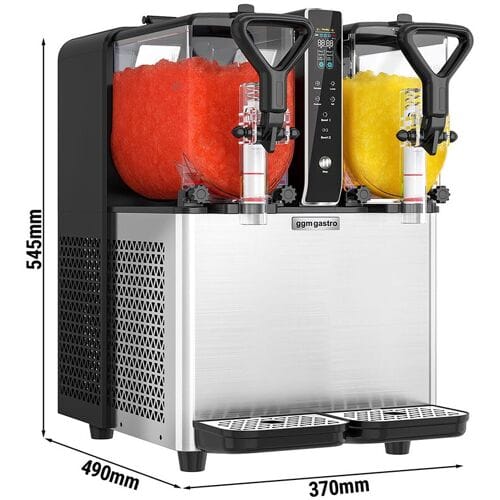 GGM Gastro Slush-Maschine - 2x 3 Liter - 400 Watt - Digital - Schwarz/Silber