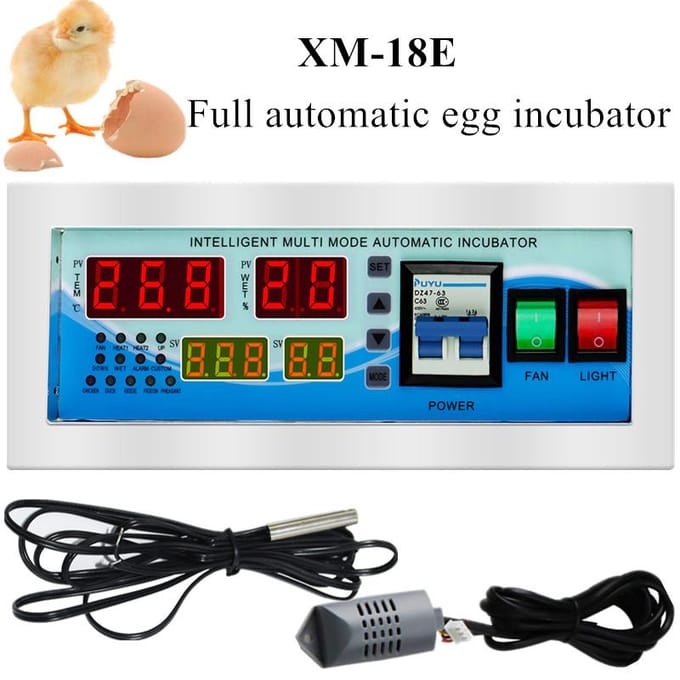 XM-18E Volautomatische Eierbroedmachine Controller met Temperatuur- en Vochtigheidsregeling voor Pluimveebroed blue