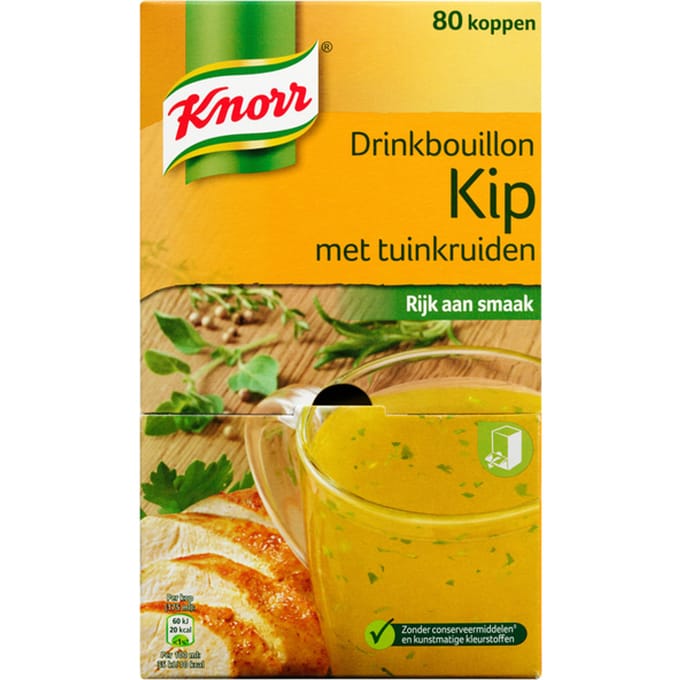 Knorr drinkbouillon kip - met tuinkruiden - 80 zakjes