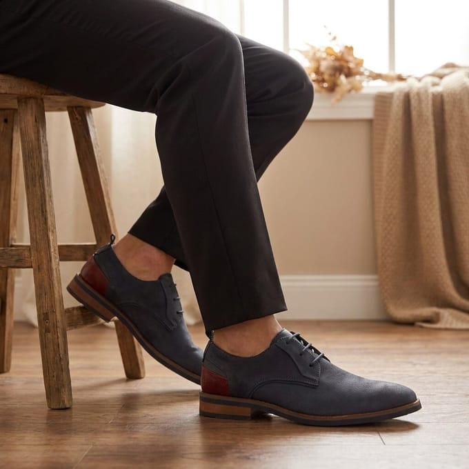 Van Lier Amalfi Veterschoenen blauw Nubuck - Maat 40