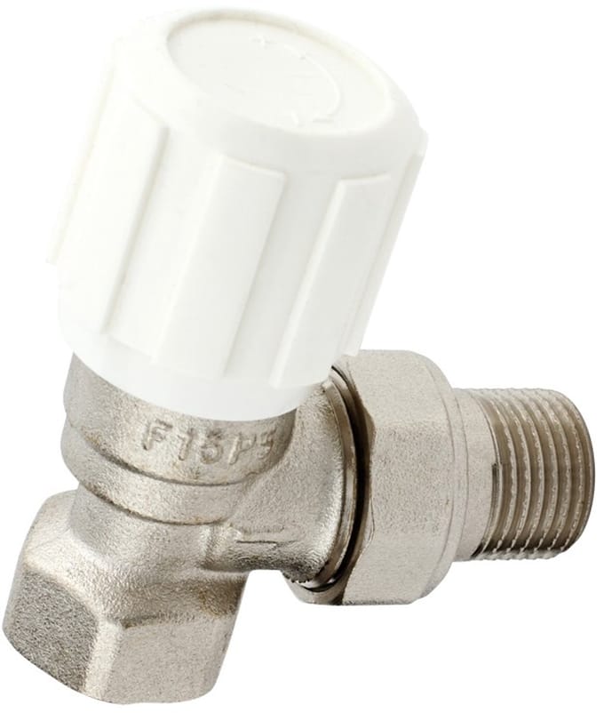 Radiatorconnect manuele radiatorkraan 1/2" x 1/2" haaks L.