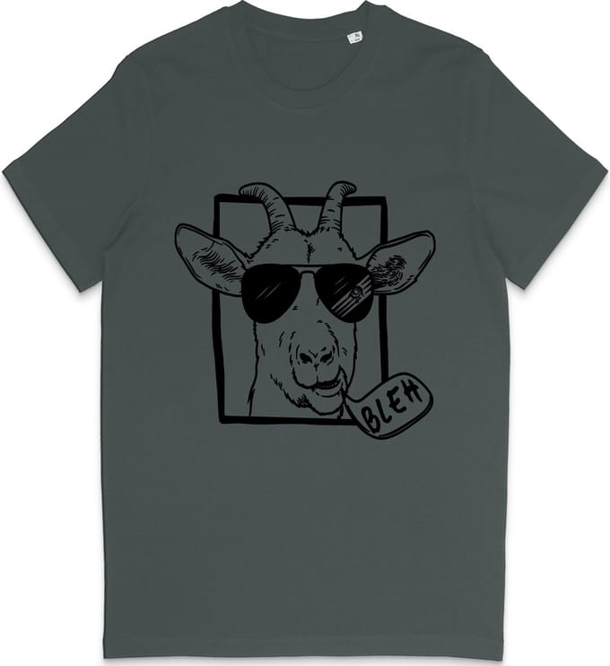 T Shirt Grappige Geit - Heren en Dames T Shirt - Grijs - S