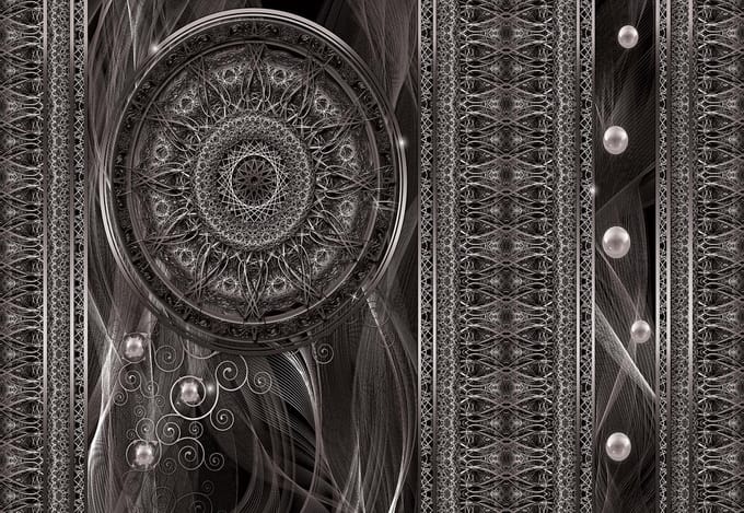 Fotobehang Luxury Abstract Pattern Spheres | XL - 208cm x 146cm | 130g/m2 Vlies