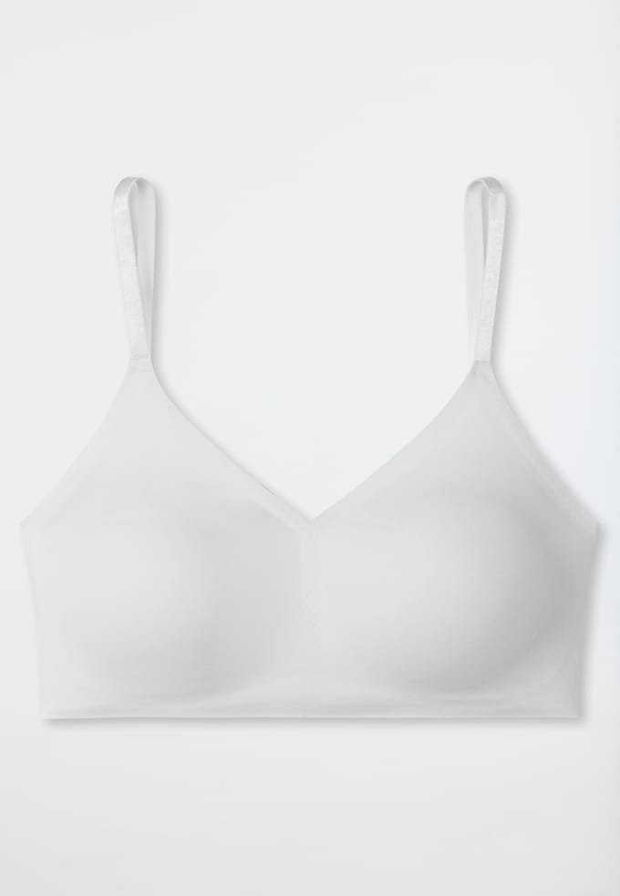 Bustier van microvezelstof met uitneembare pads, wit - Invisible Soft 42