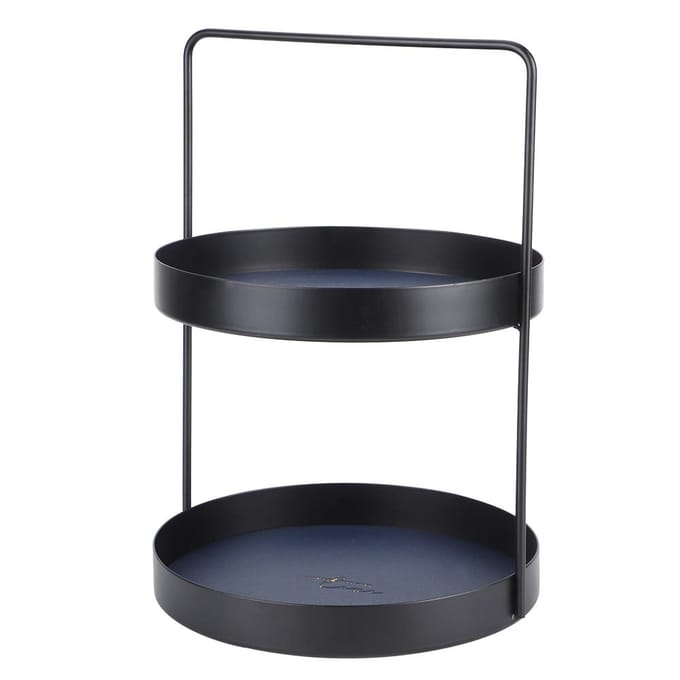 Dubbellaags Make-up Sieraden Display Dienblad Cupcake Dessert Standaard Rek Huis Desktop Decor black
