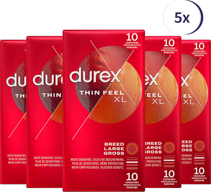 Durex Condooms Thin Feel XL 10st x 5