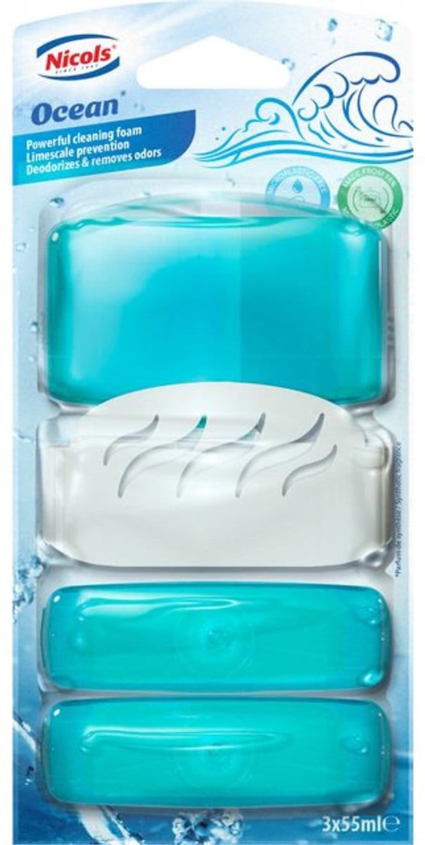 Toiletblok air plus ocean 55ml met houder | 14 stuks