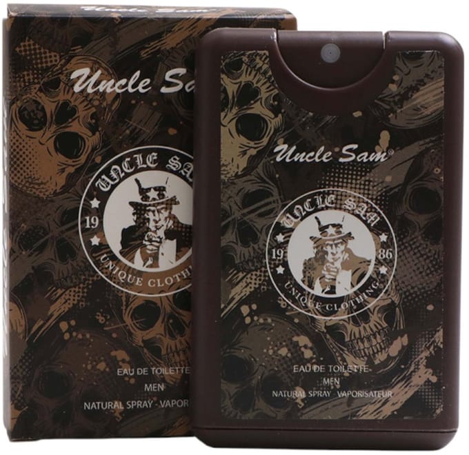 Uncle Sam - SKELET DOODSHOOFD BRUIN - Pocket Parfum - Broekzak Formaat - Eau de Toilette - For Him - Men - 20 ml