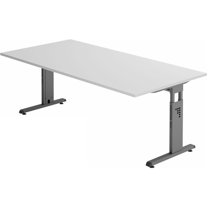 MEGA 2E G | Bureau - 200 x 100 Tafelhoogte I In hoogte verstelbaar Grijs/Grafiet