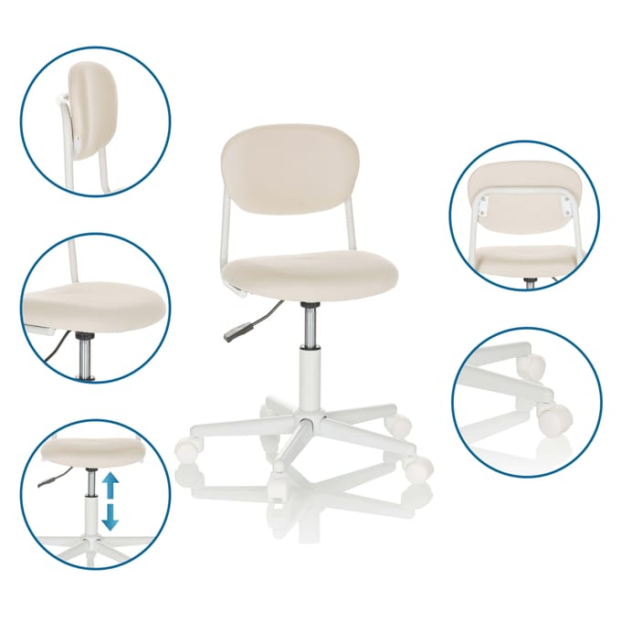 Kinder Bureaustoel / Bureaustoel KIDDY BASE I Stof beige hjh OFFICE
