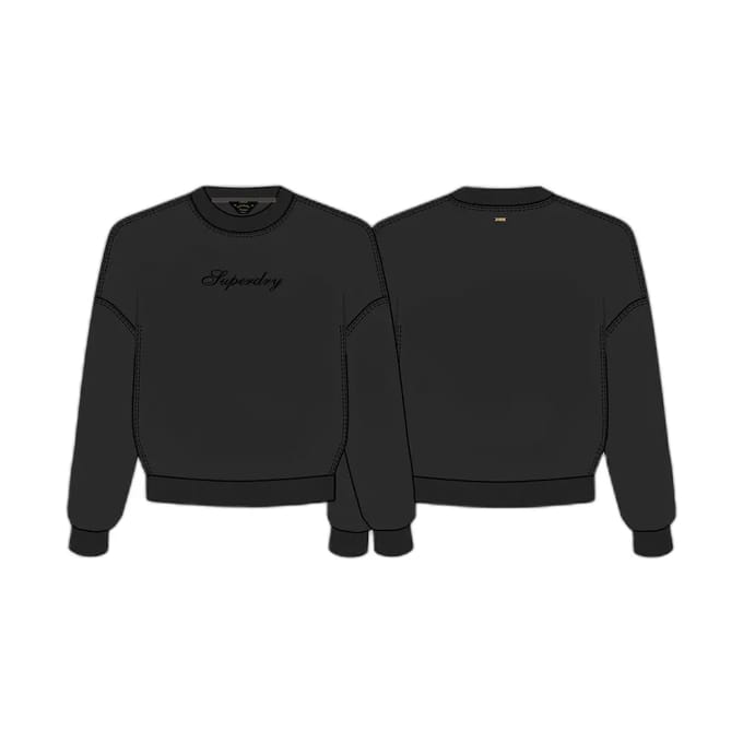 Superdry Script Brand Loose Crew Sweatshirt Groen 2XS Vrouw