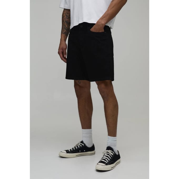 Essential Slim Fit Denim Shorts | Black | Size 62