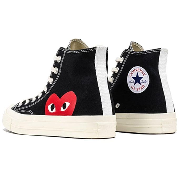 Comme des Garçons Play x Converse Chuck 70 High Noir Baskets Unisexe Blanc 150204C 42.5 black