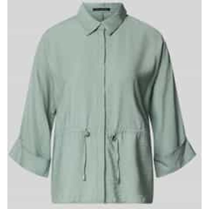 relaxed fit blouse van viscosemix met platte kraag