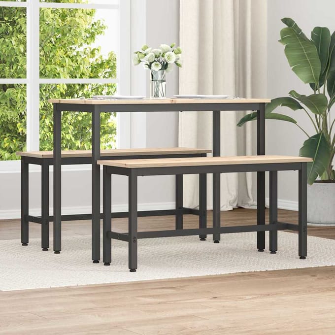 vidaXL - Eetbank - Naturel - 100 - x - 32,5 - x - 49 - cm - Massief - grenenhout