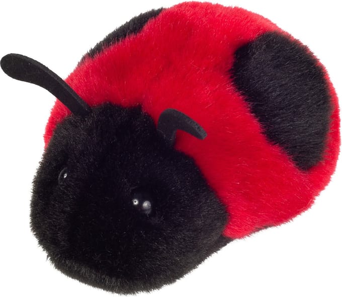 Hermann Teddy Knuffeldier Lieveheersbeestje - premium kwaliteit knuffels - rood - 11 cm