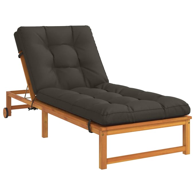 vidaXL - Ligstoel - Kussen - VIANEN - 100% - Polyester - Antraciet - 200 - x - 90 - x - 8 - cm