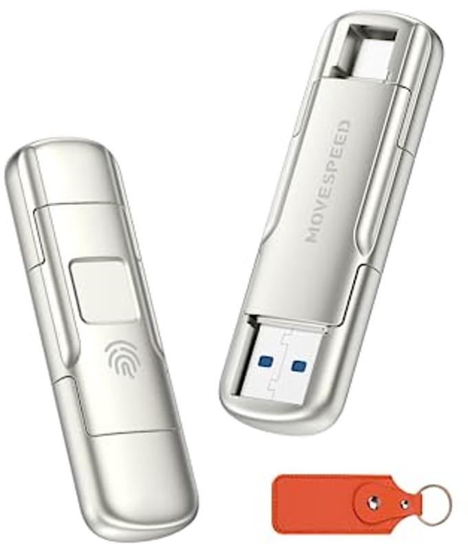 512GB USB3.2 Solid State Flash Drive met 520MB/s Speeds, AES256 Encryptie & Vingerafdrukencryptie, Type C
