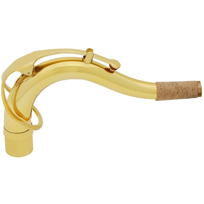 Saxofoon Nek Connector Messing Materiaal Gouden Lak Saxofoon Gebogen Nek
