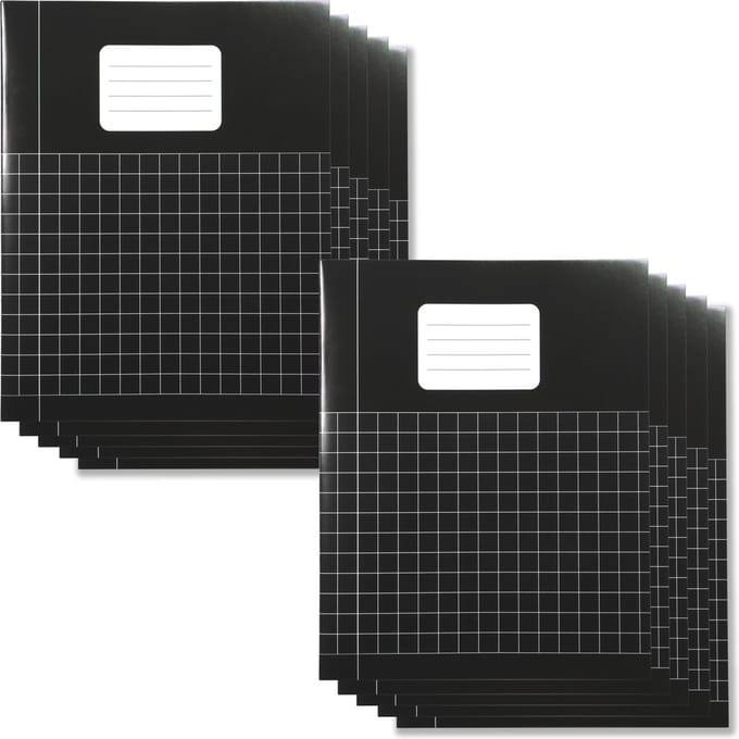 Schriften A5 formaat Ruit 10 mm - Zwart - 10 pak - Schoolschrift geruit - DULA