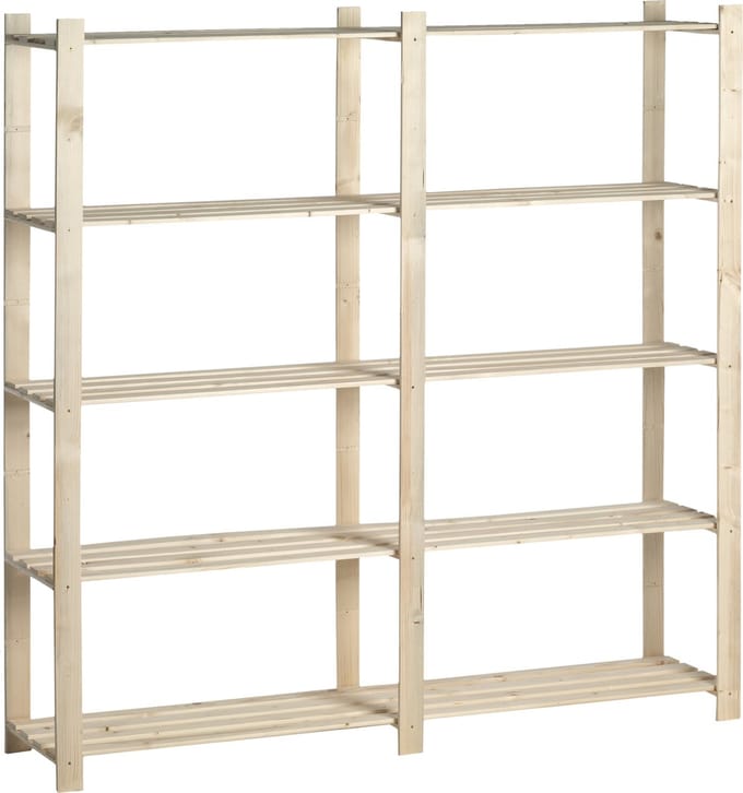 Houten Opbergrek Dubbel 30 Kg - Galico - Stellingkast Berging - Bruin - Hout