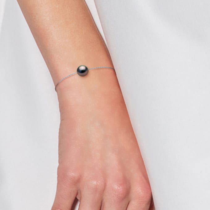 Convict Chain Bracelet Tahitian Pearl Ronde 8-9 mm 925