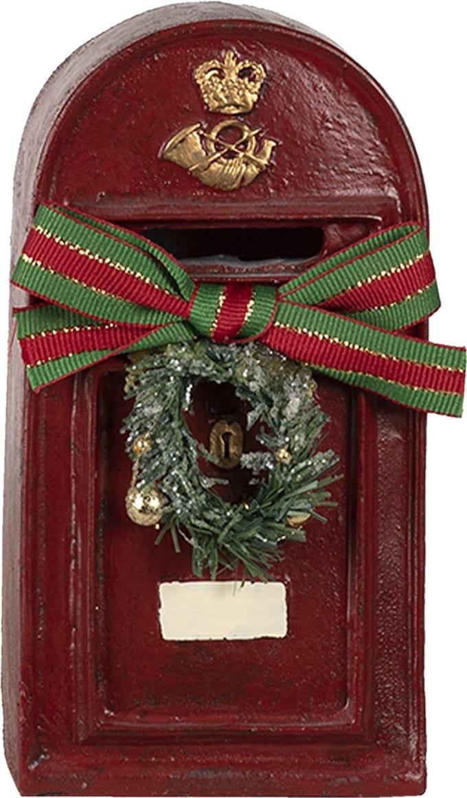 Clayre & Eef Beeld Brievenbus 8x6x15 cm Rood Kunststof