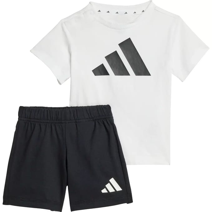 Adidas Essentials Tee Set Wit,Zwart 9-12 Months Kinderen