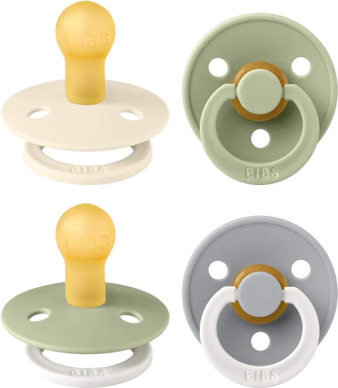 BIBS Colour Fopspeen - 0-6 mnd - 4-pack - Ivory/Sage/Sage Glow/Cloud Glow