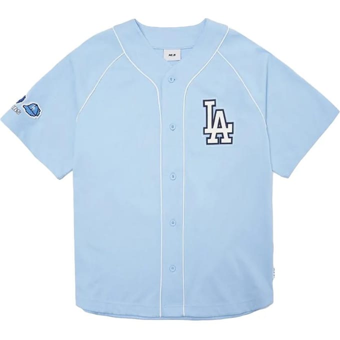 MLB SS22 Jersey de Baseball à Manches Courtes Imprimé Logo Lettre Unisexe Bleu 3ABS00221-07BLL L white