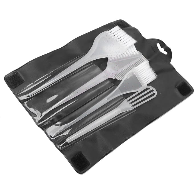 Haarkleur Borstelset Professionele Haarkleurverf Kleuringsborstel Applicator met Opbergtas Transparant transparant