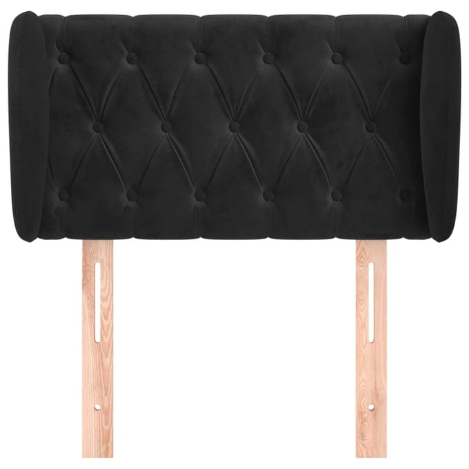 vidaXL - Hoofdbord - met - randen - 83x23x78/88 - cm - fluweel - zwart