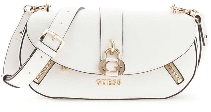 GUESS schoudertas Jessa Flap Crossbody Bag White wit