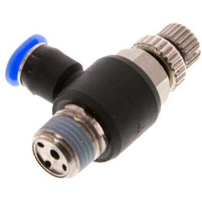 L-stuk Regelventiel 4 mm - R1/8'' Regeling-Uit Messing/PBT