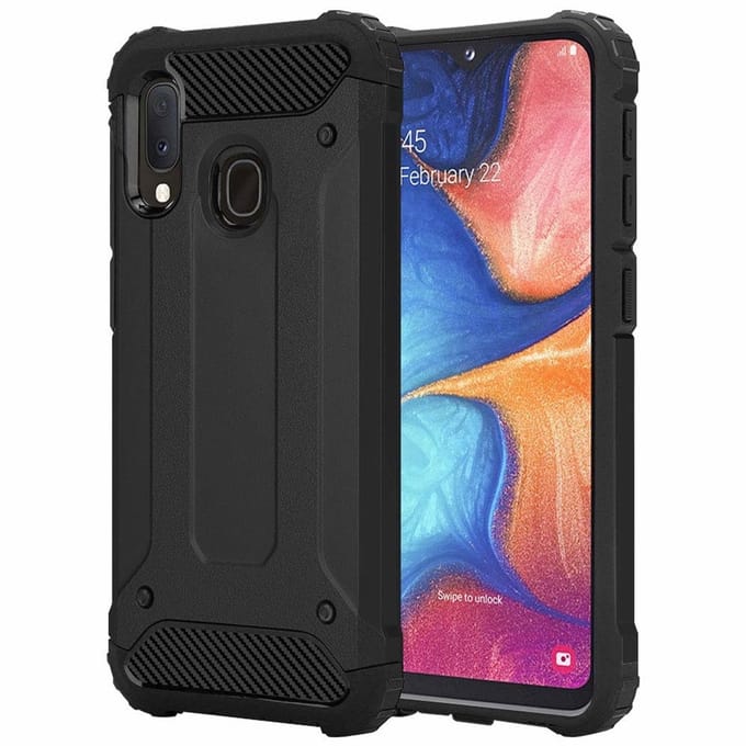 Ntech Armor Hoesje Geschikt Voor Samsung Galaxy A20e - Zwart