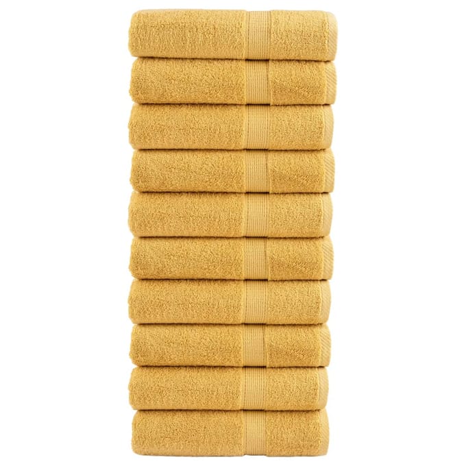 vidaXL - Badhanddoeken - SOLUND - 10 - st - 600 - g/m² - 70x140 - cm - goudkleurig