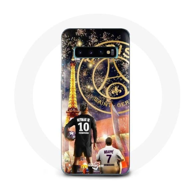 Coque pour Samsung Galaxy S10 PSG Neymar et Mbappé Joyeux noël