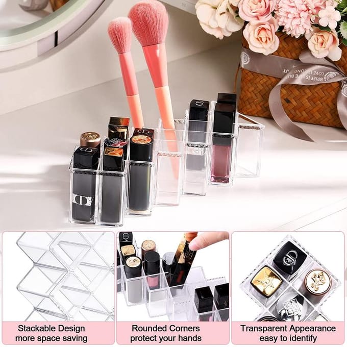 Étui de rouge à lèvres organisateur clair brillant à lèvres forme de poisson tour présentoir boîte de rangement maquillage cosmétique blanc