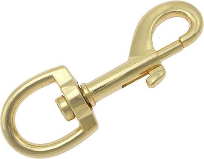 Musketon haak - 43mm - draaibaar - Goud