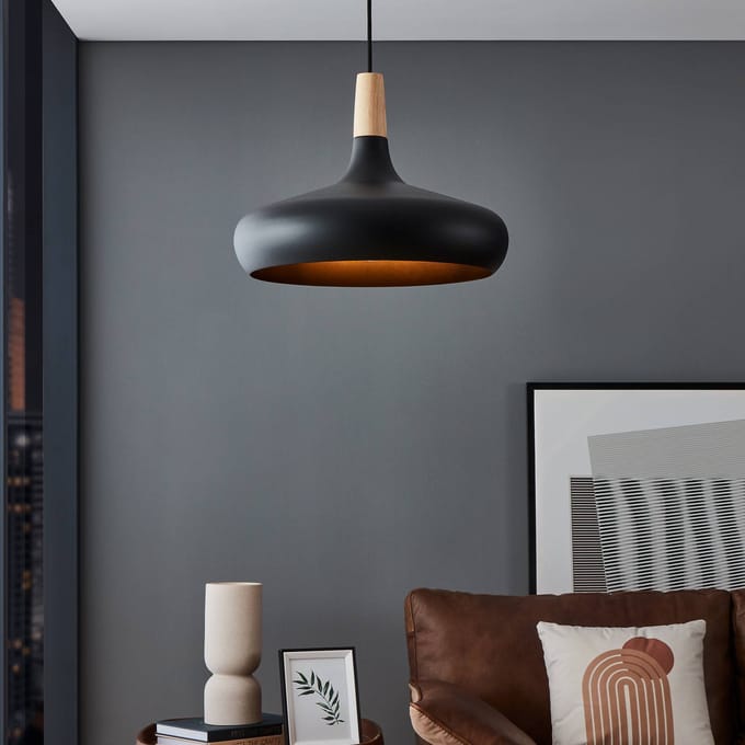 EGLO Sabinar Hanglamp - E27 - Ø 40 cm - Zwart|Bruin