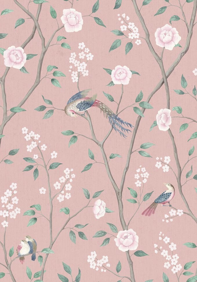 Boråstapeter Vliesbehang 1901 - Dreamy Escape - Bloemen Roze - 53cm x 10.05m