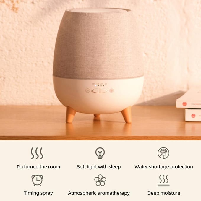 Diffuseur d'huiles essentielles avec télécommande, minuterie 1H/2H/4H, brume parfumée d'aromathérapie silencieuse de 300ml blanc