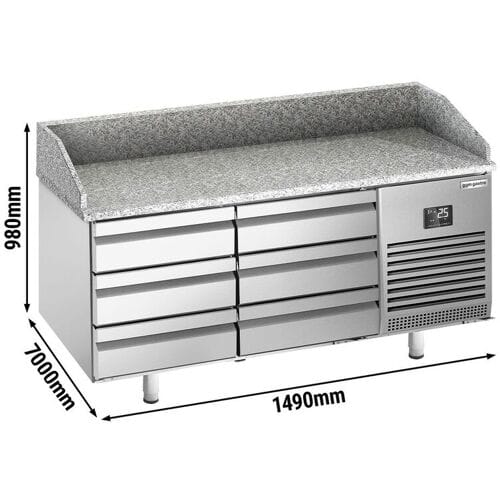GGM Gastro Pizzakühltisch Premium PLUS - 1490x700mm - mit 6 Schubladen
