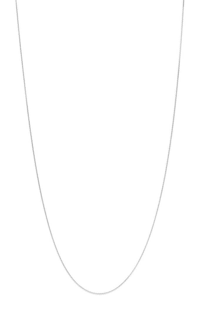 Mori Gold 14krt witgoud collier, type Anker 0,8mm breed en 45cm lang.