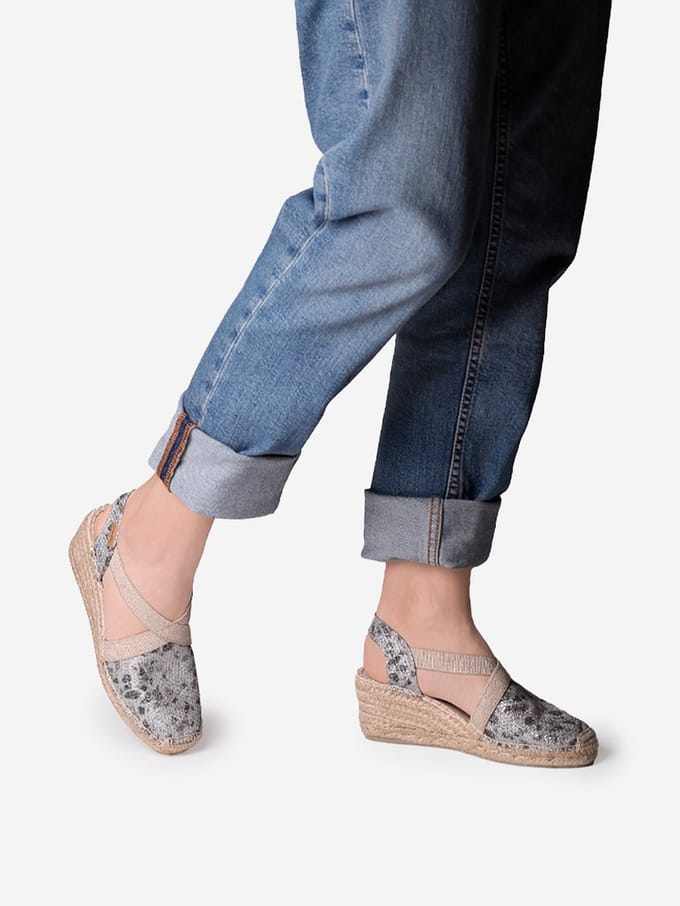 TRITON | Glanzende veganistische espadrilles voor dames - NIGHT, maat 41