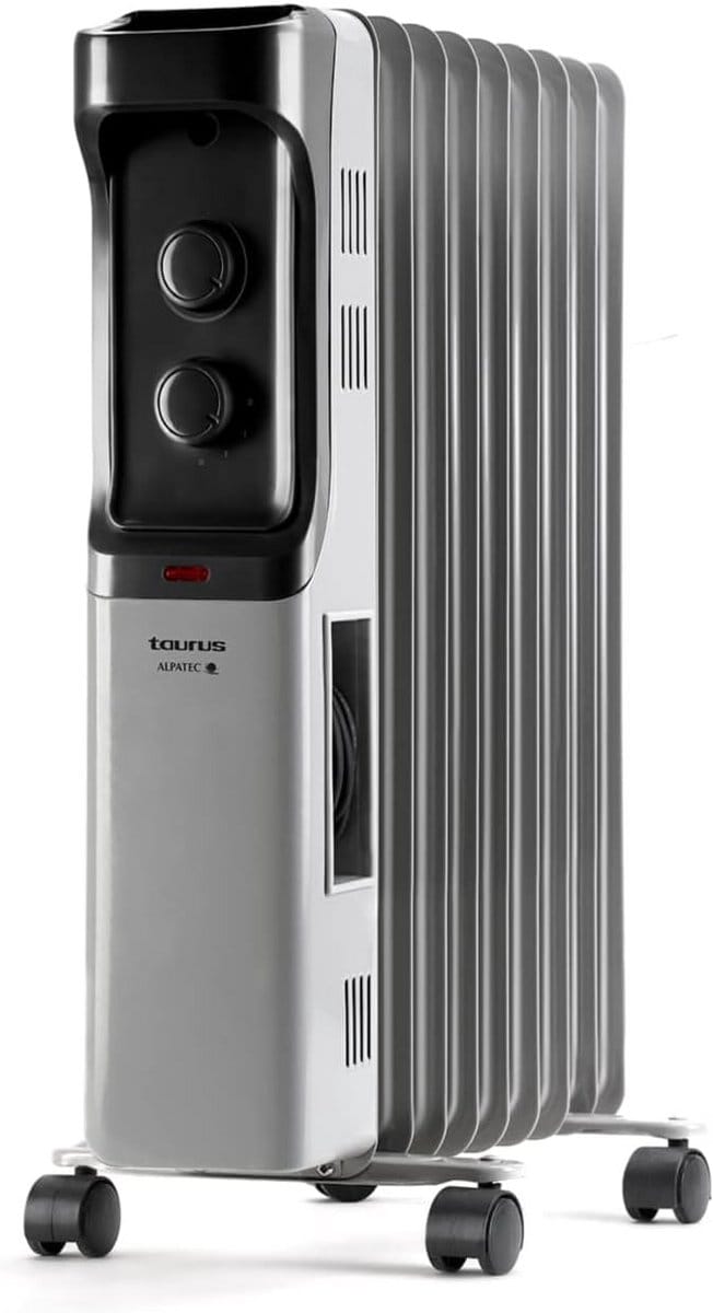 Olie Radiator - Verwarming Element - Ruimte Verwarmen - 9 Elementen - 2000 Watt - Grijs