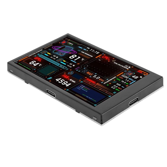 3.5in Computer Temperatuur Monitor Dubbele USB Poort IPS Mini Display CPU Data Monitor met Visueel Thema
